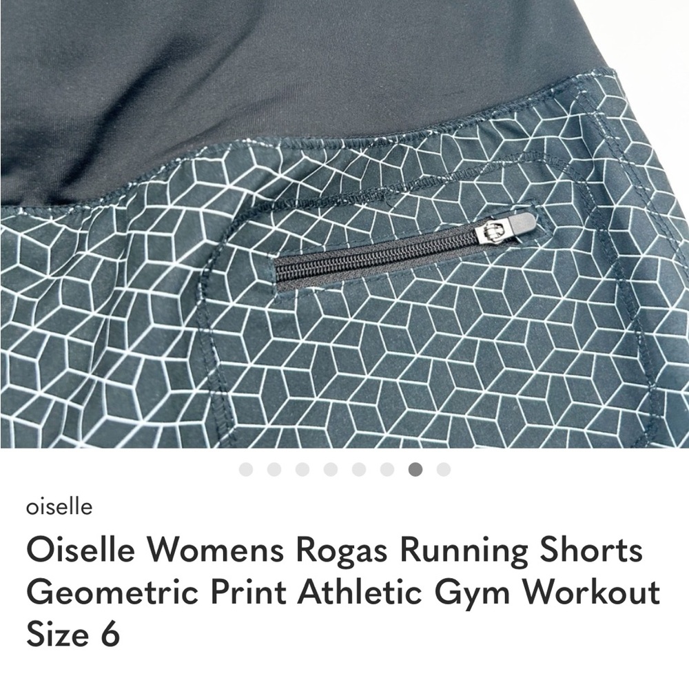 Oiselle Womens Rogas Running Shorts Geometric Print Athletic Gym Workout Size 6 - Picture 6 of 7